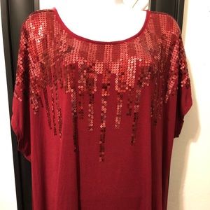 Beautiful red Sequin top
